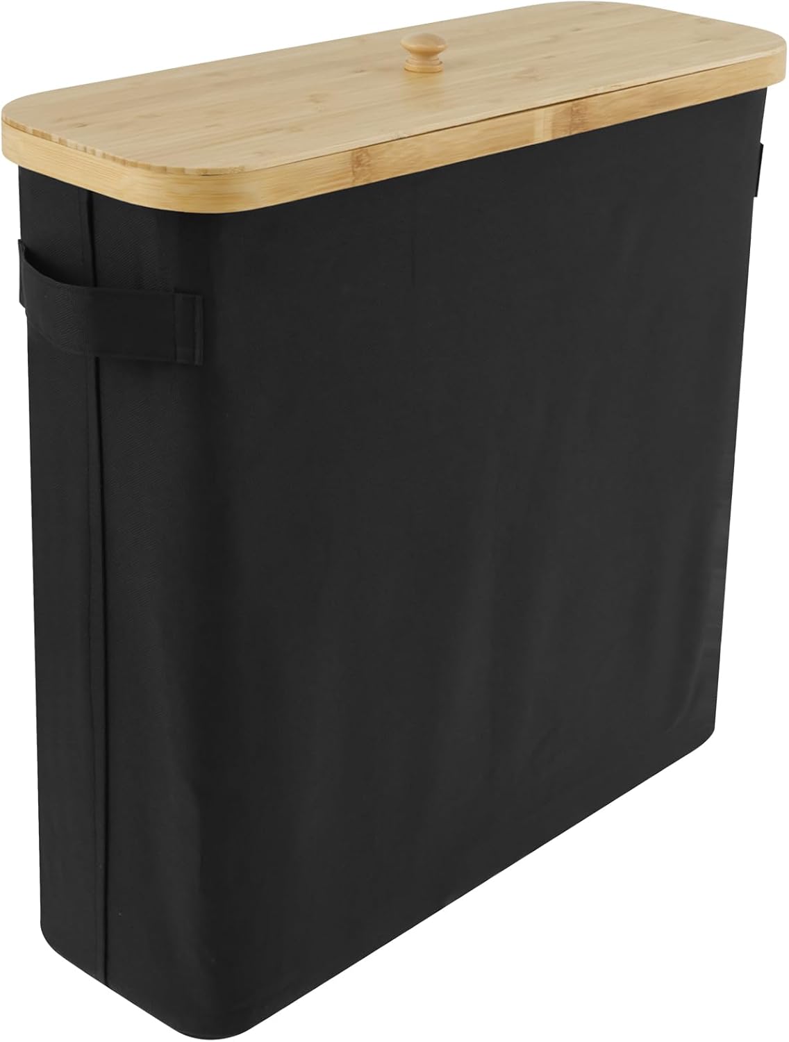 US Toilet Paper Storage Basket with Lid Large Capacity Waterproof Oxford Cloth Toilet Paper Storage Organizer Easy Installation Toilet Tissue Storage Bin for Bathroom RV Closet(Black)