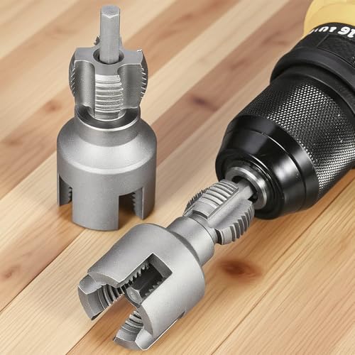 2 in 1 Innen- und Außenrohrgewindewerkzeug - Rohrgewindebohrer für PVC/PPR-Rohre, 1/2\ und 3/4\ Auslaufsicheres Gewinde, Kohlenstoffstahl, Interner Externer Rohreinfädler Werkzeug