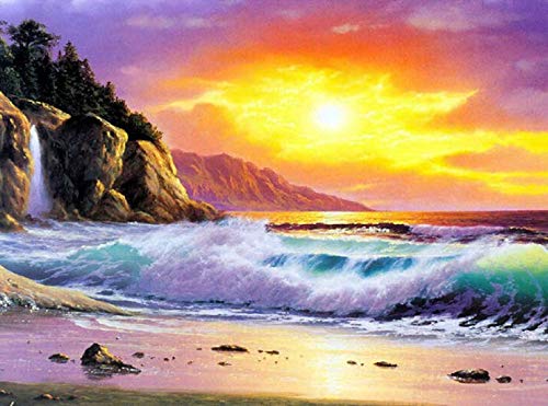 YSCOLOR Diamond Painting 5D Fai Da Te - Barca A Vela, Quadro Mosaico 30x40cm, Kit Completo Con Tela, Diamanti Rotondi E Strumenti