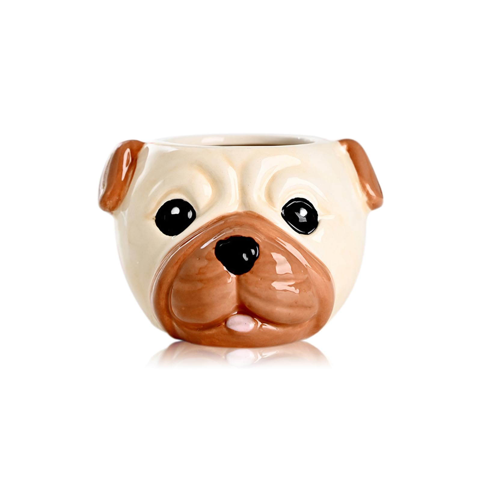 Photo 1 of DIYOMR Cute Bulldog Ceramic Planter Small Succulent Pot
