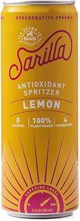 Sarilla Nonalcoholic Lemon Tea Spritzer – Lightly Sparkling Real Brewed Organic Black Tea with a Zesty Citrus Finish, Low Calorie, 12-Pack