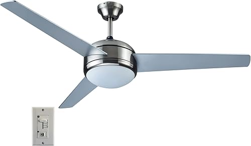 Design House 157339 Treviento - Ventilador de techo interior con luz (52 pulg), color níquel satinado