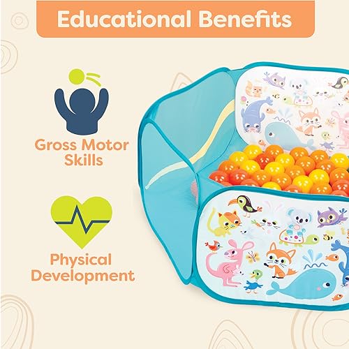image for B. Toys Play- Mini Playspace-Ball Pit- Outdoor and Indoor- 42 Colorful