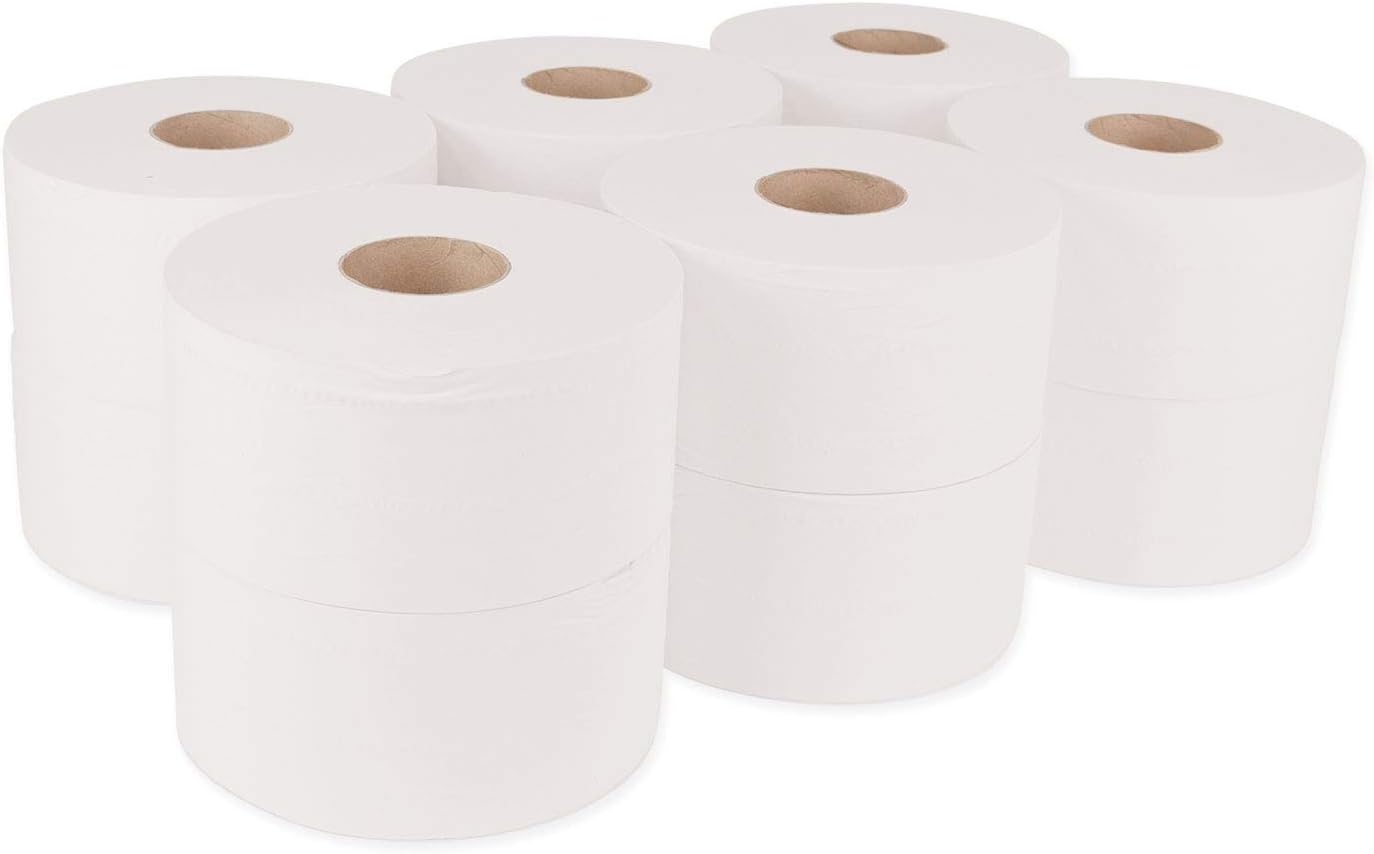 Tork 12024402 Mini Jumbo Bath Tissue Roll, 2-Ply, White