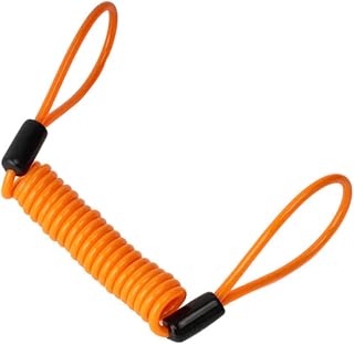 Toddmomy Helmets Motorcycle Helmet Accessories Stainless Steel Cable Anti Disk Brake Lock Disc Lock Reminder Coil Cable Spring Coil Pull Wire Reminder Rope Orange Fitness Disc Brake Lock CD