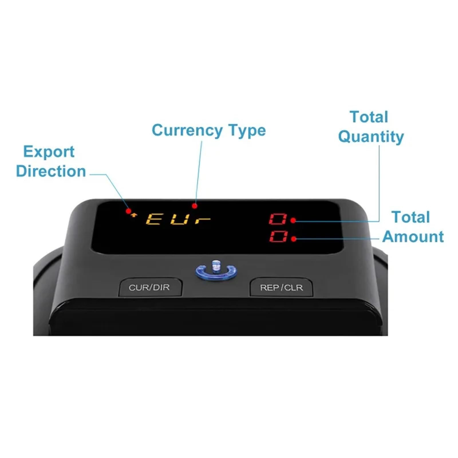 Mini contasoldi portatile, rilevatore di banconote false ricaricabile, display a LED, rilevamento automatico denaro for dollari USA ed euro