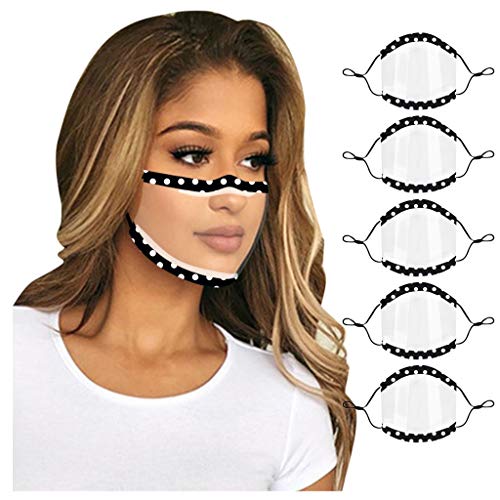 Preisvergleich Produktbild Cokii 5 Stk. Drucke mit Schwammkante Klares Mundfenster Sichtbarer Ausdruck Gesichtsabdeckung Gesichtsschutz Mundschutz Bandana Für Herren Damen