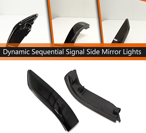 Miniatura 3 de ADIIL Luces LED de espejo lateral de señal secuencial dinámica LED para Honda Accord 2008-2013 y Acura RL 06-09, lente ahumada, ámbar LED frontal