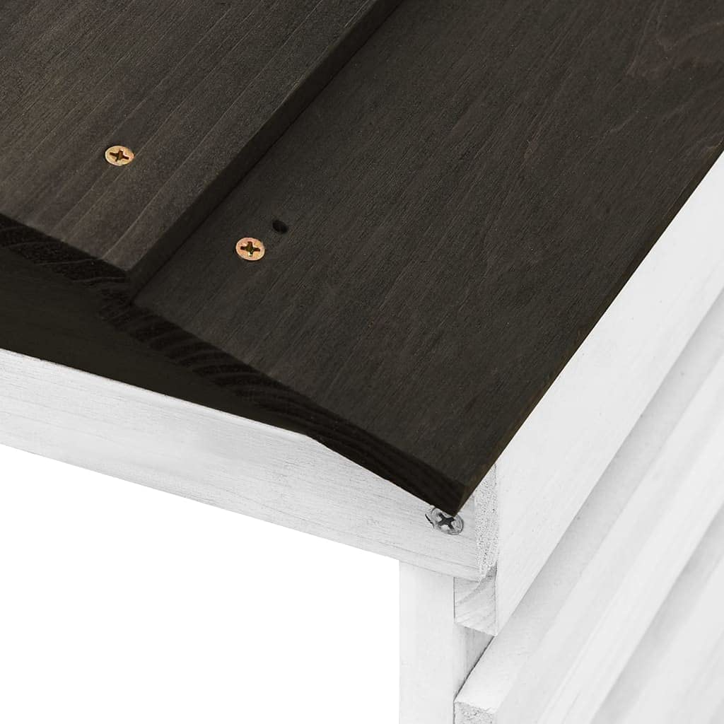 Mangloder Garaje para robot cortacésped de madera maciza de abeto, negro y blanco, 78 x 74 x 54 cm, protección contra la intemperie para cortacésped, estación de carga, exterior, resistente al