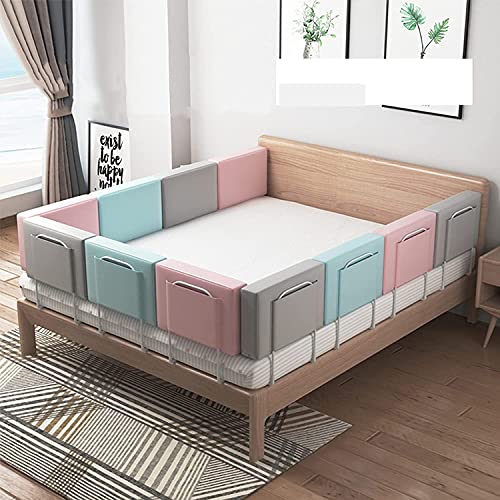 Barrière de lit enfant rose 4pcs clôture amovible