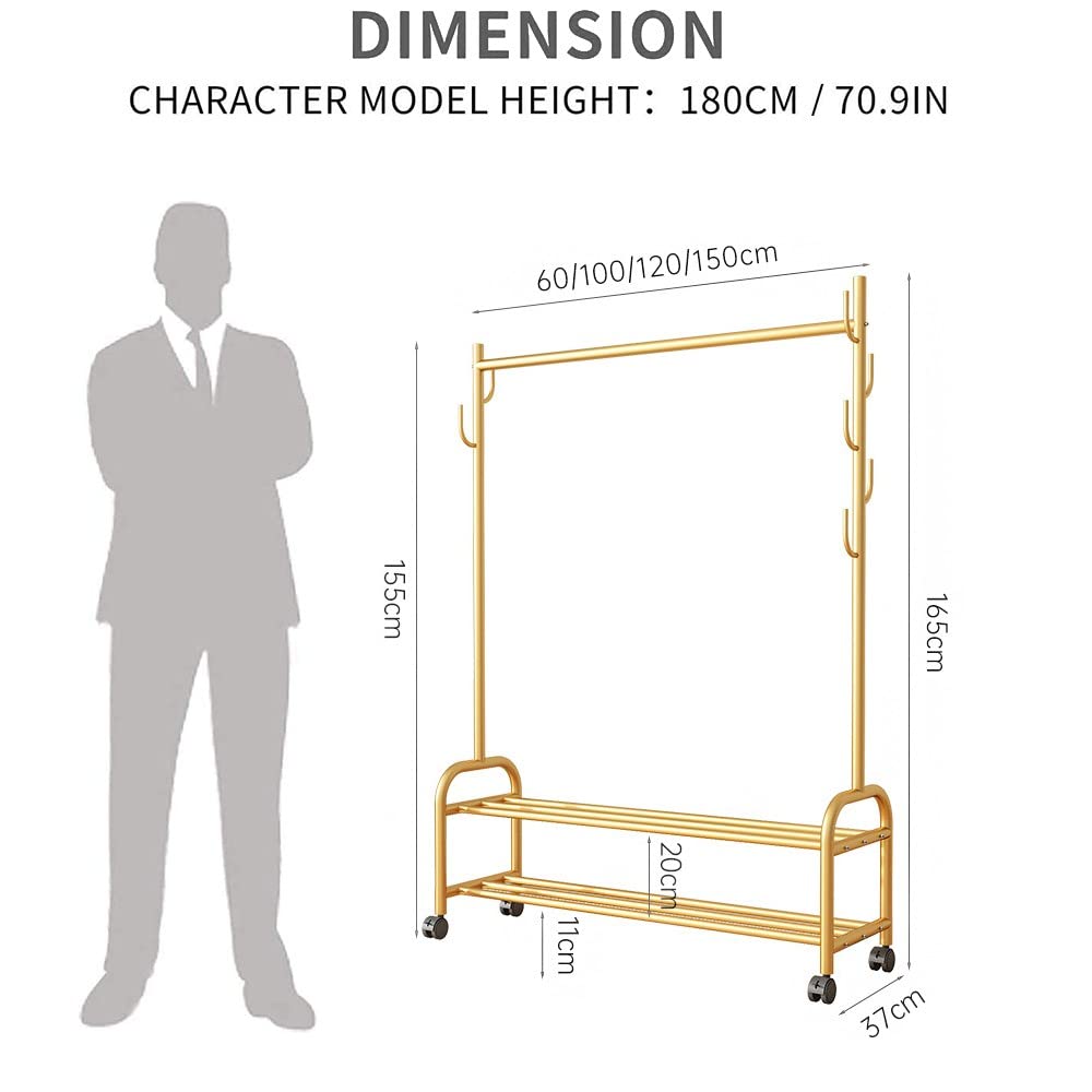 Kapstok Heavy Duty kledingrek op wielen, metalen kledingrek met 3 hangende staaf, zijhaken en 3 opbergplank, jas droogrek voor slaapkamer woonkamer, wit 150 x 37 x 165 cm Kapstok Heavy Duty kledingrek op wielen, metalen kledingrek met 3 hangende staaf, zijhaken en 3 opbergplank, jas droogrek voor slaapkamer woonkamer, wit 150 x 37 x 165 cm