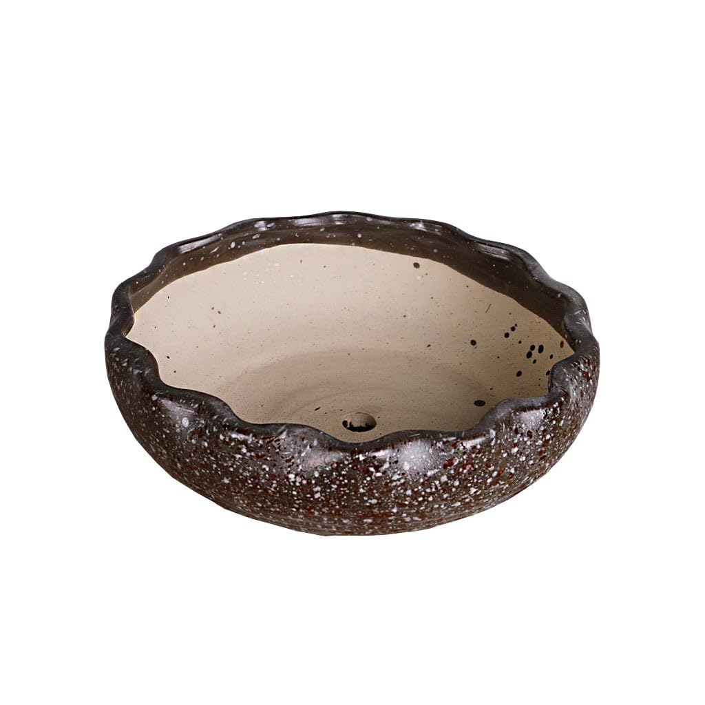 Gelasige D Flower Pots Large Iameter Succulent Flower Pot Ceramic Large Flower Pot Simple Rough Pottery Succulent Plant Platter Outdoor Flower Pots(D)
