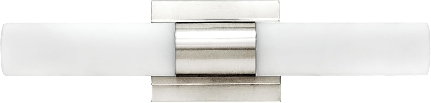 Hinkley Portia 52113BN Large Integrated LED 21W Bathroom Vanity Fixture, 24.5-inch, Etched Opal Glass Shade, Mount Vertically or Horizontally, Brushed Nickel