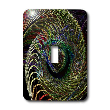 Interrupteur à bascule avec spirales multicolores et plaque décorative murale