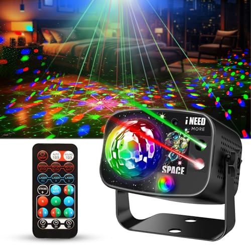 VYmaksran Stage Lights,Sound Activated Disco Ball Light,Strobe Party Lights with Remote DJ Lighting...
