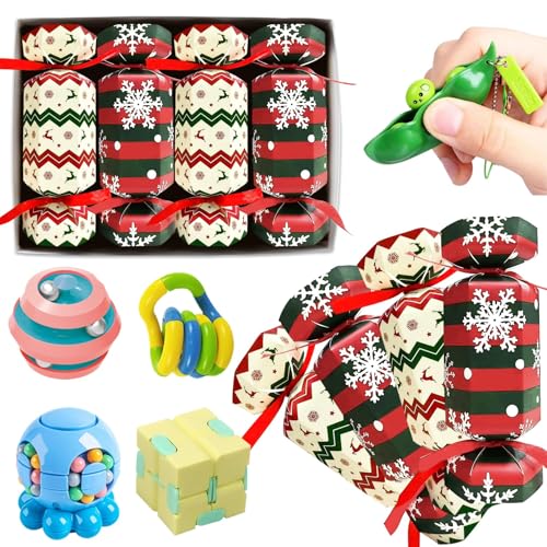 POPOYU Conjunto corto de kit de galletas de Navidad No Snap Mesa de vacaciones de Navidad favores Snowflake Reindeer DIY Christmas Party Candy Candy Cajas de caramelos para la decoración de la