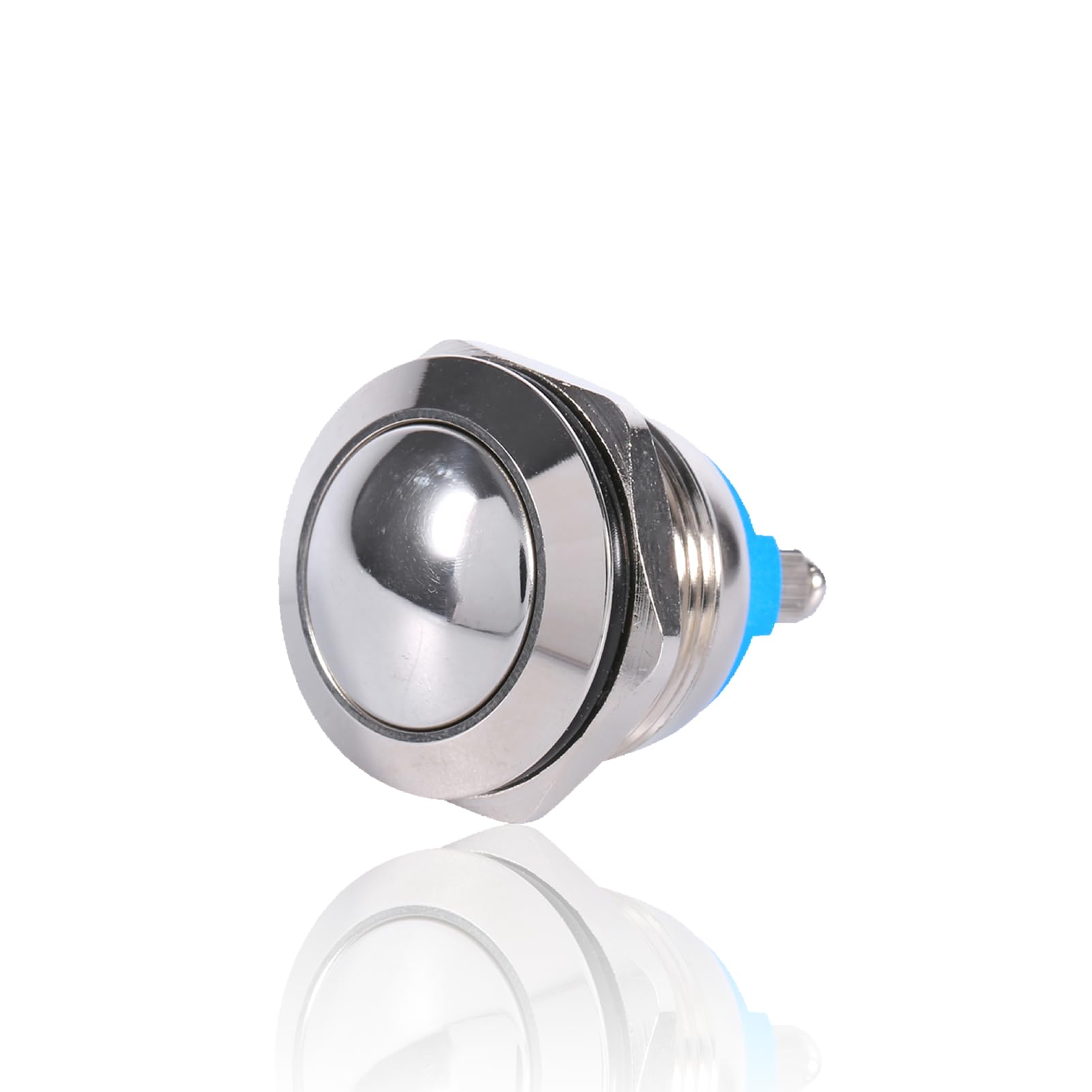 Bouton-poussoir Auto Argenté à Vis Interrupteur Bouton Poussoir Momentané 12V étanche – Idéal Klaxon Voiture, 16mm Argenté Bouton Poussoir Auto 12V à Vis