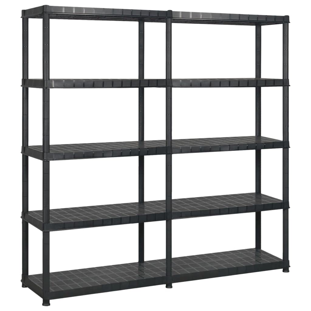 Générique Étagère de Rangement à 5 Niveaux Noir 170x40x185 cm Plastique,Entreprise & Industrie,Stockage Industriel,Étagères industrielles,Noir,16.2 KG,3059853