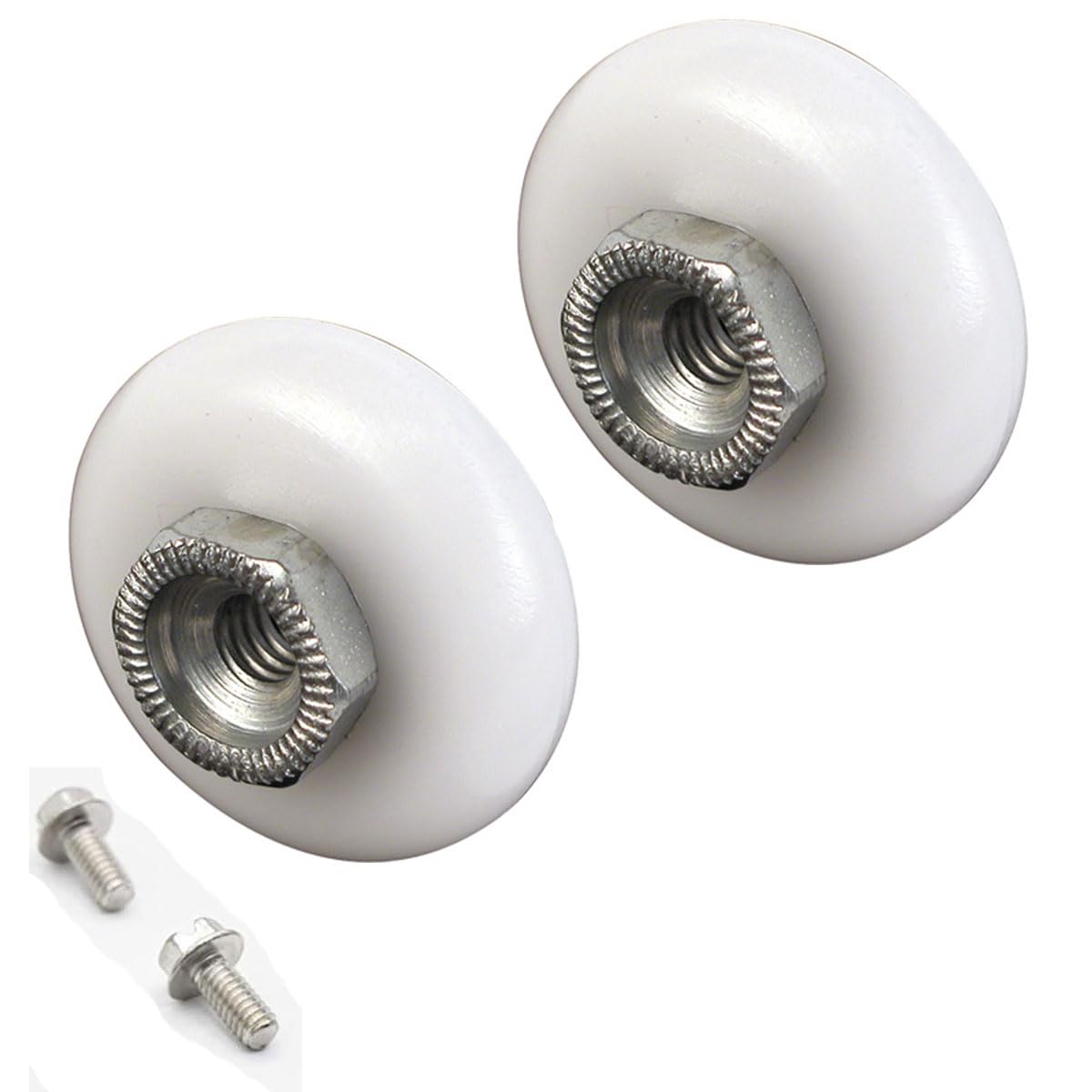 3/4" Oval Edge Nylon B.B. Sliding Shower Door Roller; Threaded Hex Hub - Package