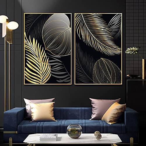 Peinture Art pour Salon Abstrait Doré Toile Haute Définition Style Moderne