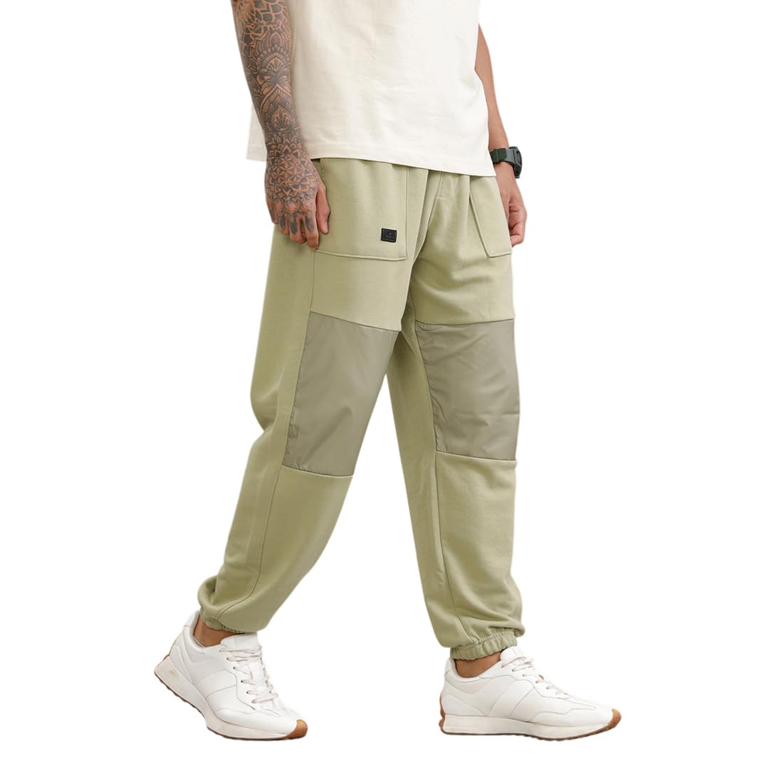 WROGN Men's Cotton Joggers | Clean Finish | Slim Fit in neutral