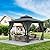 12' X 12‘ Permanent Hardtop Gazebo?Hardtop Gazebo Aluminum Gazebo with Galvanized Steel Double Roof for Patio Lawn and Garden, Curtains and Netting Included,Use for All Weather