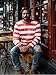 PNORATM Striped Shirts for Men Basic Pullover Long Sleeve Stripe T-Shirts Familly Halloween Christmas Costumes Red-White