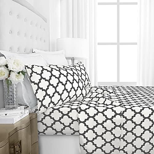 Italian Luxury King Size Sheets & Pillowcase Set w/ Deep Pockets - Microfiber Bedding Sets - Machine Washable - White, 4 pcs