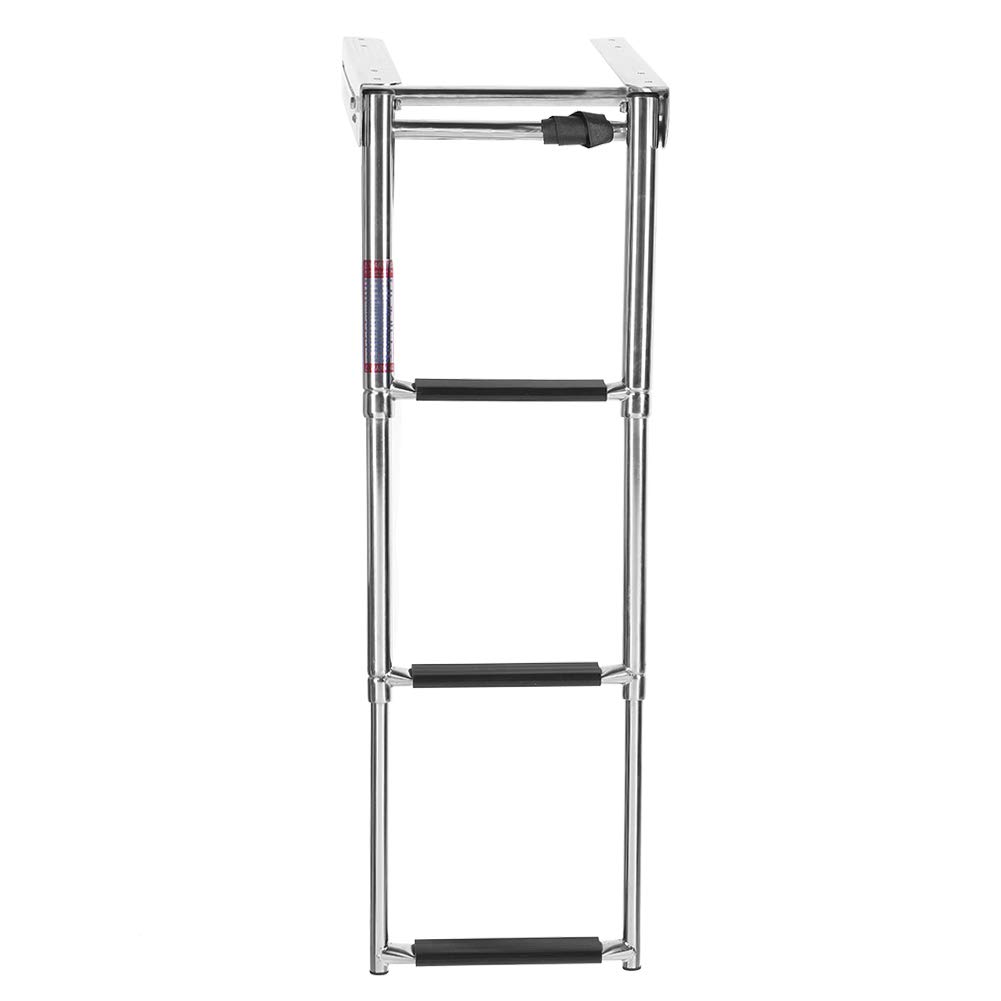 Boat Ladder, 3 Step Universal Under Platform Slide Mount Boat Boarding Ladder Stainless Steel Telescopic Boa for Boat Ladder 3 Step Boat Ladder Telescopic Boat Ladder Platform Slide Ladder