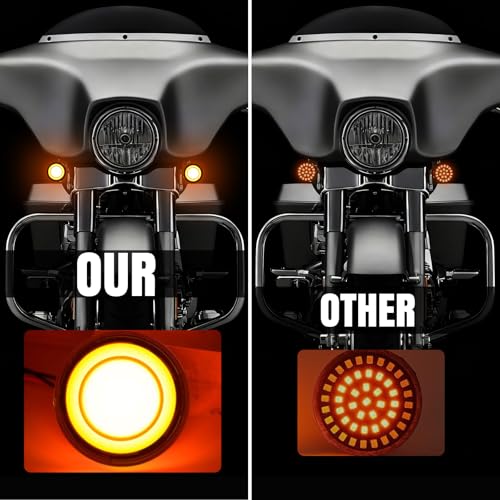 VG MOTO Motorcycle 1157 LED Turn Signal Light Front Rear Turn Signals 2 Inch Bullet Smoked Lens Compatible with Harley Softail Touring Dyna Fat Boy Sportster Road King Street Glide Electra Glide by VG MOTO - Image 2