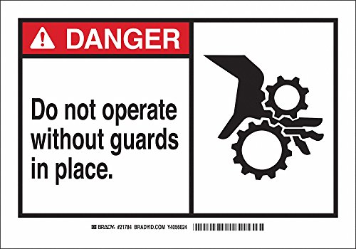 Panneau d'alerte Do Not Operate Without Guards In Place plaque aluminium de sécurité 46737