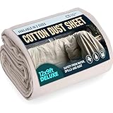 CS Hojas de algodón extra grandes para decorar 12 x 9 pies, lámina de polvo resistente para pintura y muebles, hojas de decoración, cubierta antipolvo, hojas de pintura,