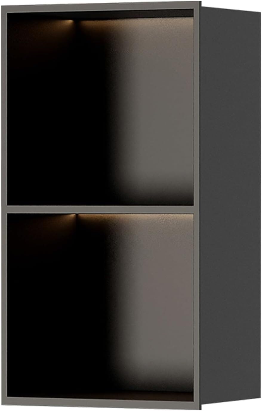 MYUYEE Recessed Niche Shower For Bathroom Storage, Wall Mounted Storage Cabinet, With Led Light, For Bathroom Storage (Black 70X28X12.5Cm)