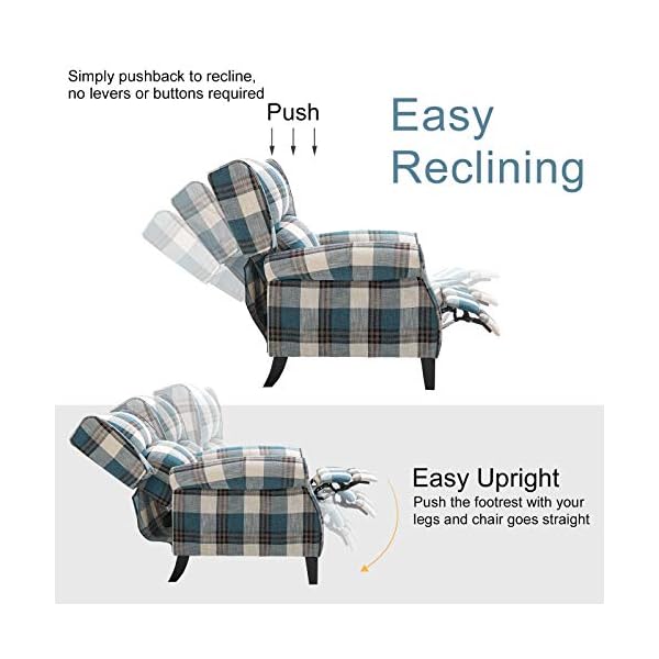 HOMCOM Single Armchair Sofa Push Back Recliner Living Room Furniture Cushion Padded Seat w/Armrest - Image 7