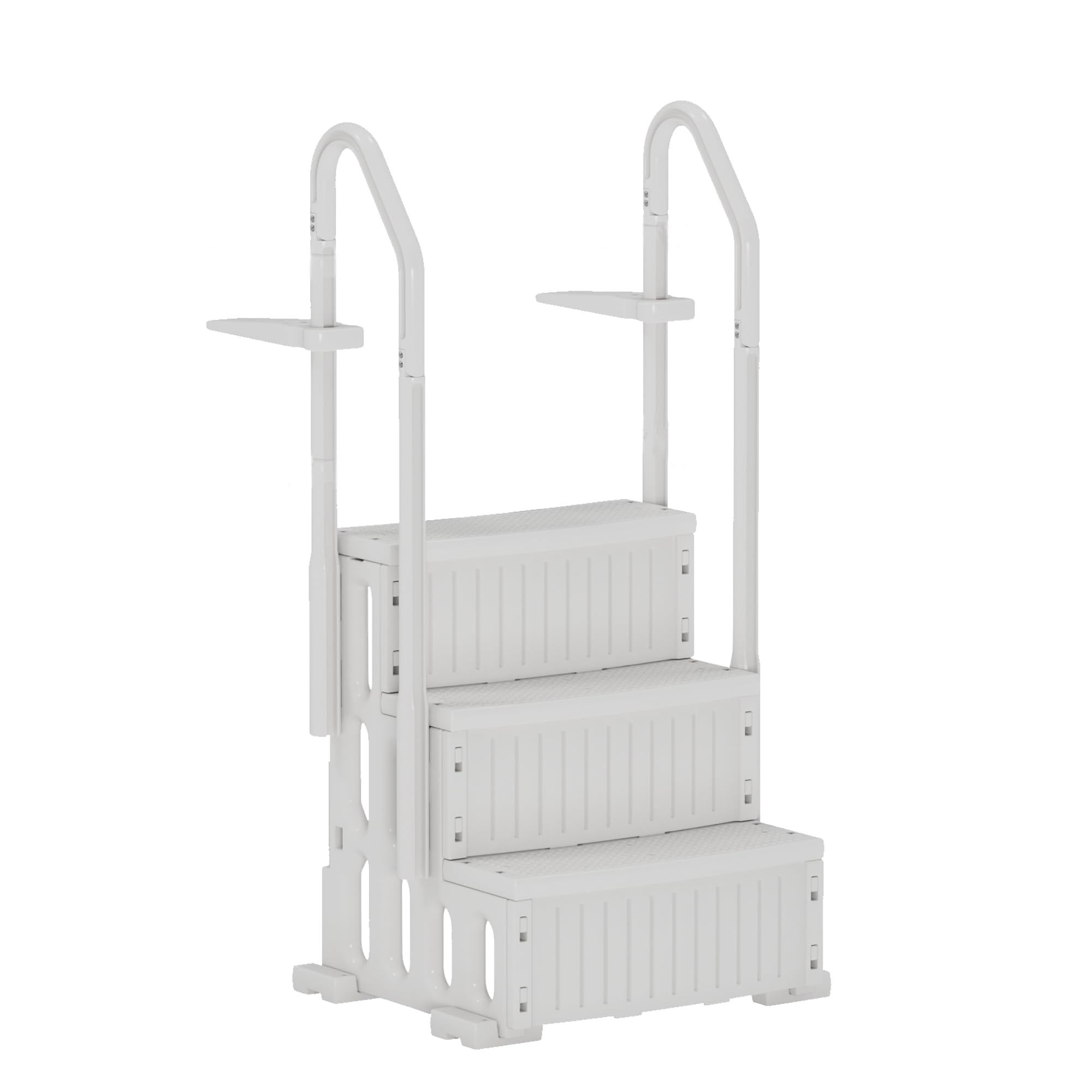 Pool Ladder, 3-Step Pool Stairs with Double Handrails and Non-Slip Steps for 36-48” Above Ground and In-Ground Pools, White