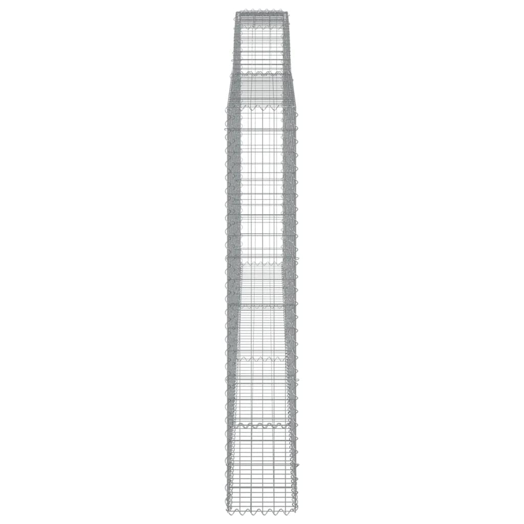 vidaXL Cesti Gabbioni ad Arco 7 pz 400x30x180/200 cm Ferro Zincato