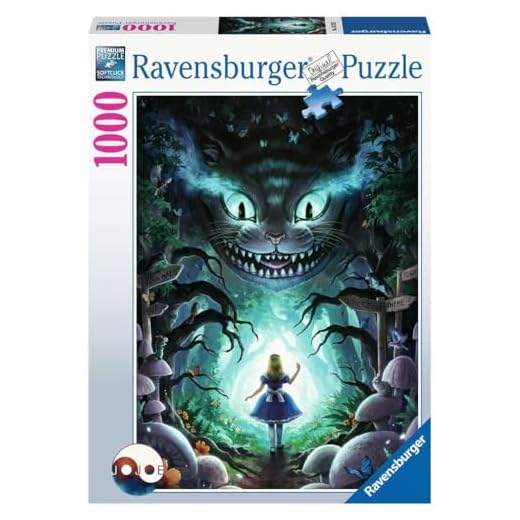 Ravensburger Puzzle 16733 – Äventyr med Alice – 1 000 bitar pussel för vuxna och barn från 14 år, Disney pussel med Alice i Underlandet