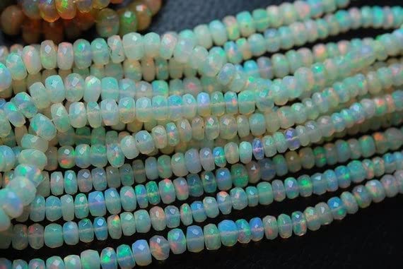 Opale éthiopienne naturelle haut de gamme LKBEADS, rondelles facettées 3-5 mm d'exception