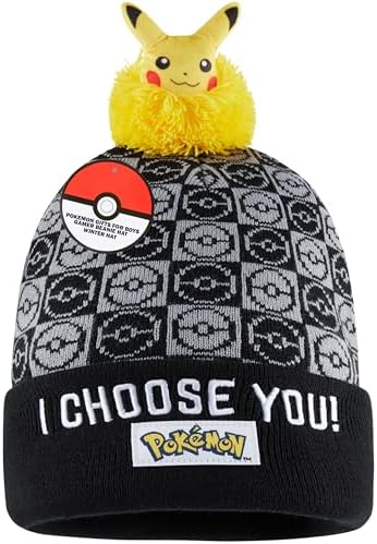Pokemon Beanie Winter Hat for Kids, 5–12 Yrs, Knitted Beanie Hat ...