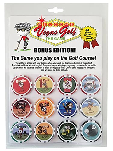 Vegas Golf Game - Bonus Edition (12 Chips) - Ages 21+ - Fun Golf Game That You Play On The Course