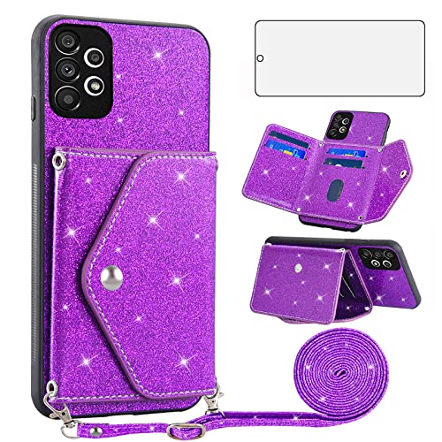 Housse Samsung Galaxy A52S 5G antichoc avec protège écran et rangement carte violet