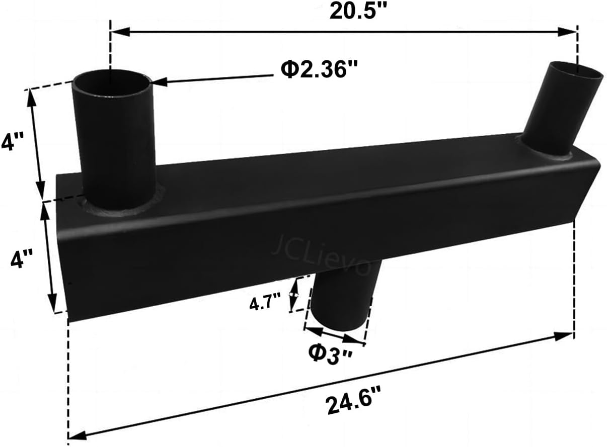 Bullhorn Bracket for 2 Lights,Bronze and Powder Coated Bullhorn Mounting Bracket,Top Tenons for 2 3/8" Slip Fitter LED Shoebox Parking Light,Bottom Portions for 3" Round Light Pole