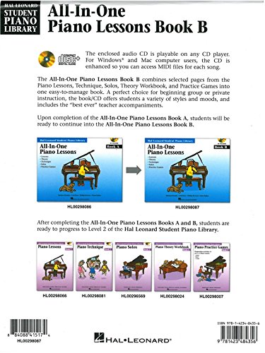 All-In-One Piano Lessons: Book B (Book/Online Audio) - Partituras, Downloads