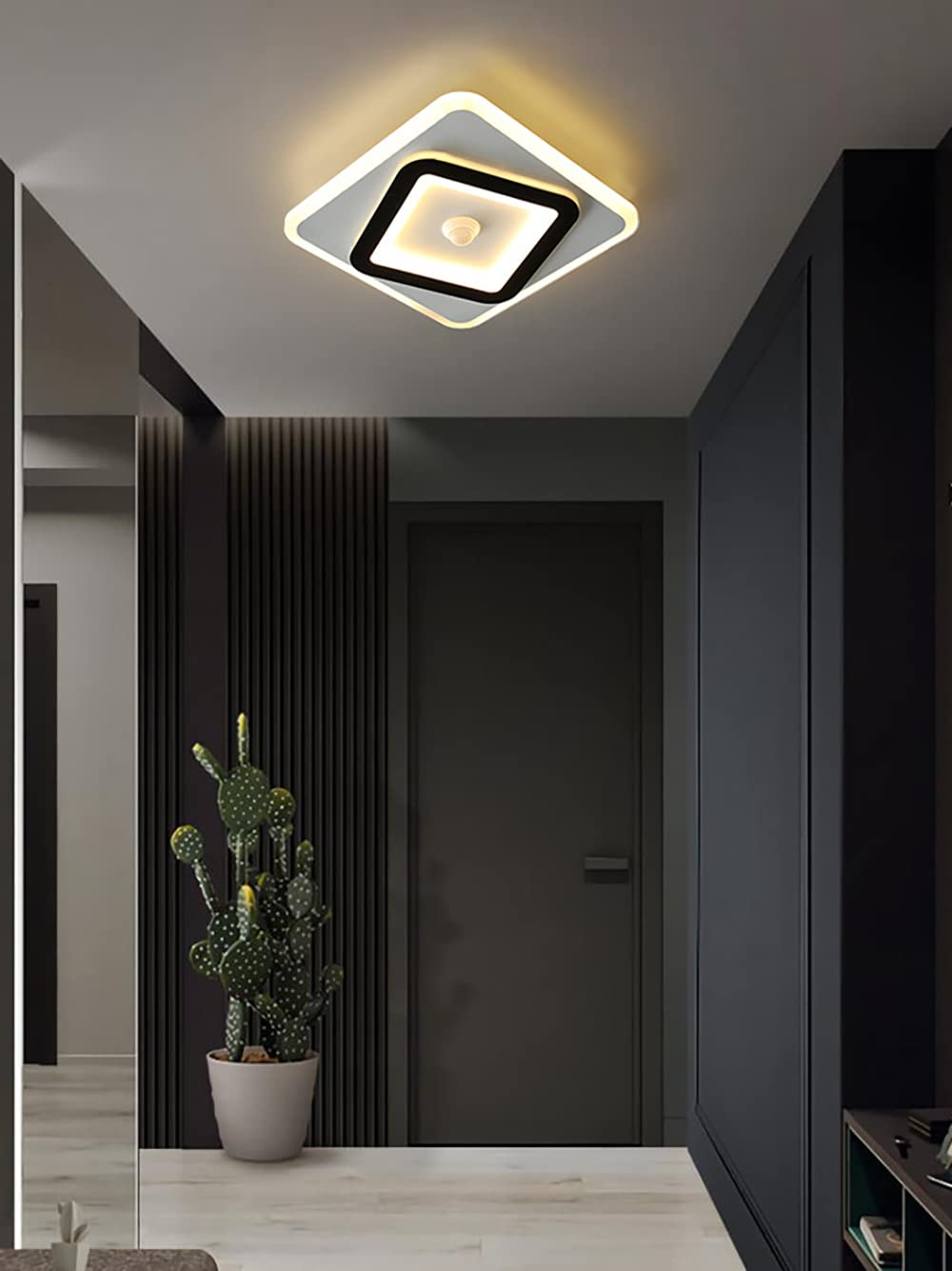 LED Lámpara de Techo con Sensor de Movimiento, Luz de Techo LED Moderna 24W Luz de Pasillo con Sensor de Movimiento, Luz de Techo con Sensor 2400LM 3500K
