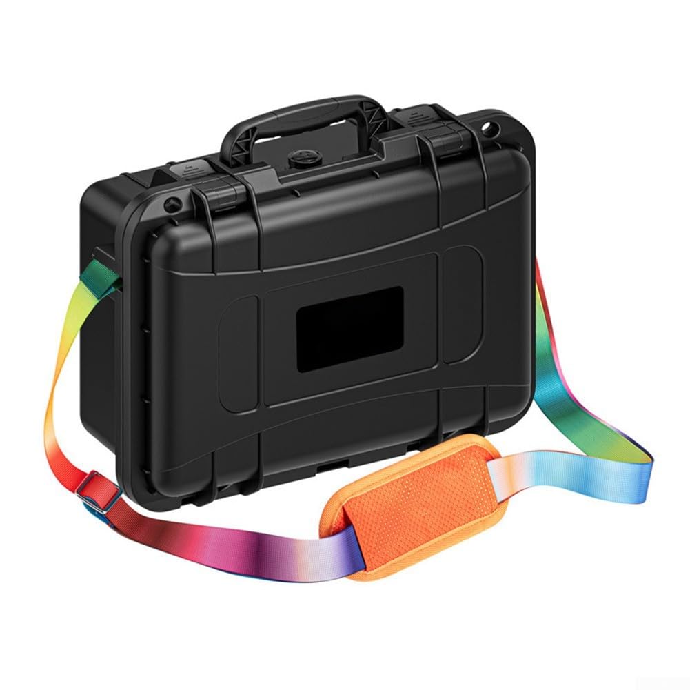 Zoegneer Scatola portaoggetti impermeabile in ABS per Nintendo Switch con tracolla, custodia da viaggio portatile per console giochi e accessori blu (blu-rosso)