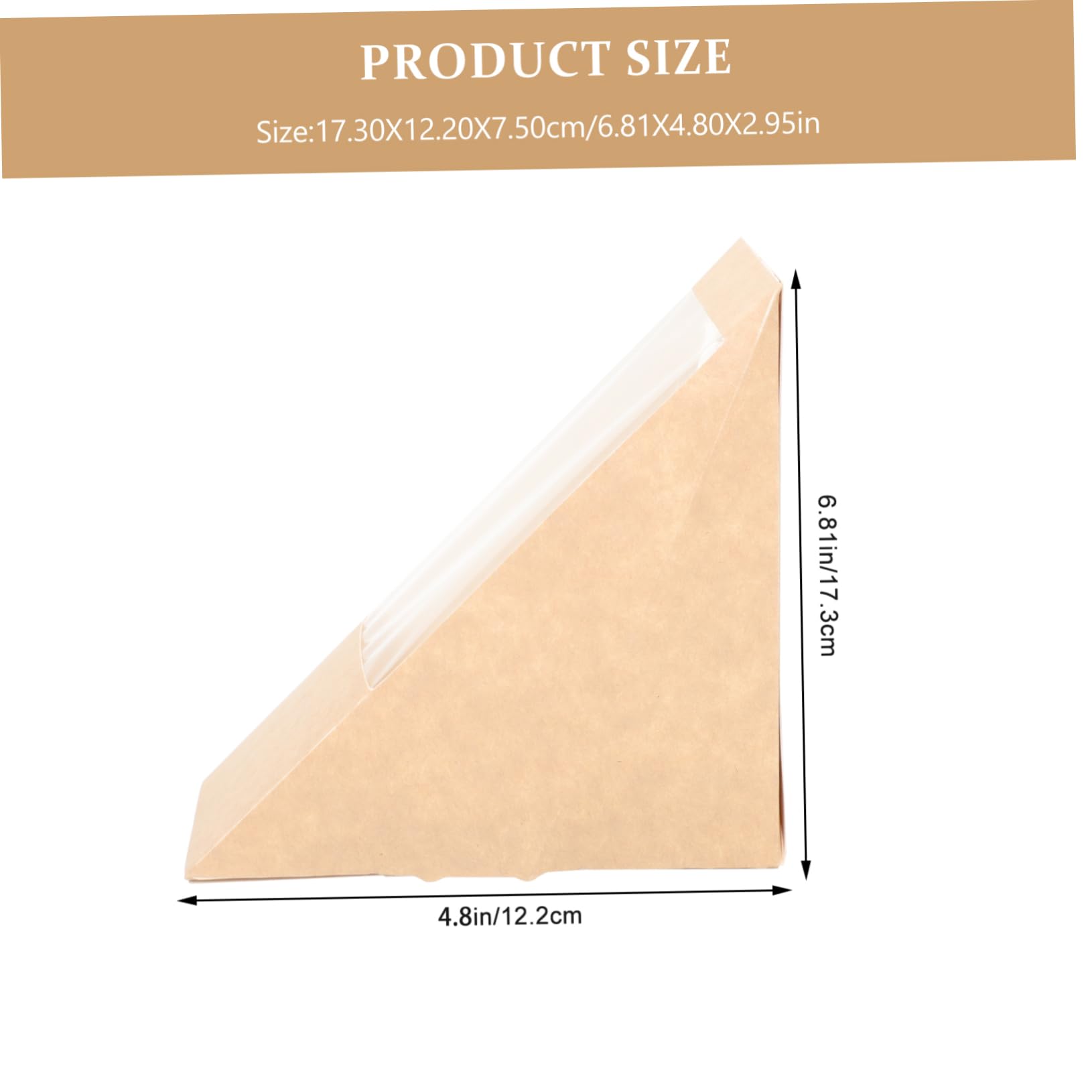 100pièces Boîtes Sandwich Triangulaires Papier Kraft Recyclé Lot De Boîtes à Sandwichs Portables Avec Fenêtre Transparente Adaptées Aux Desserts Et Collations Pour Bureau