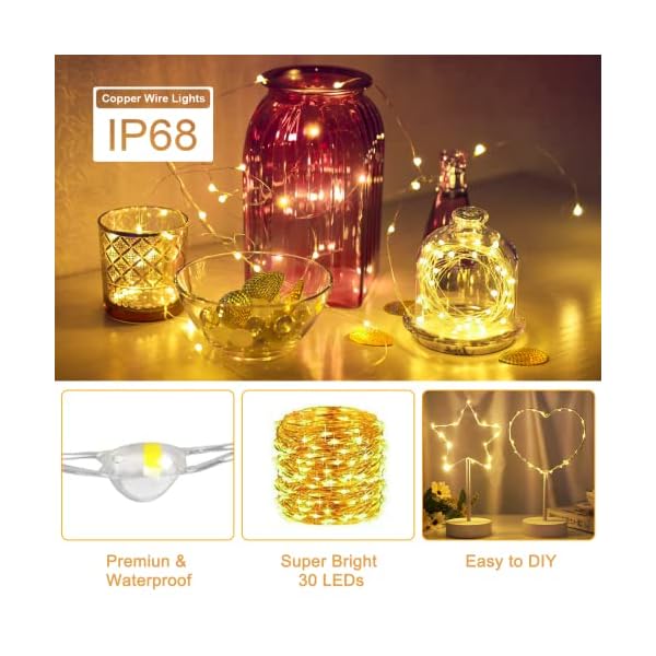Merfino fairy lights battery operated, 3 speed modes - image 6