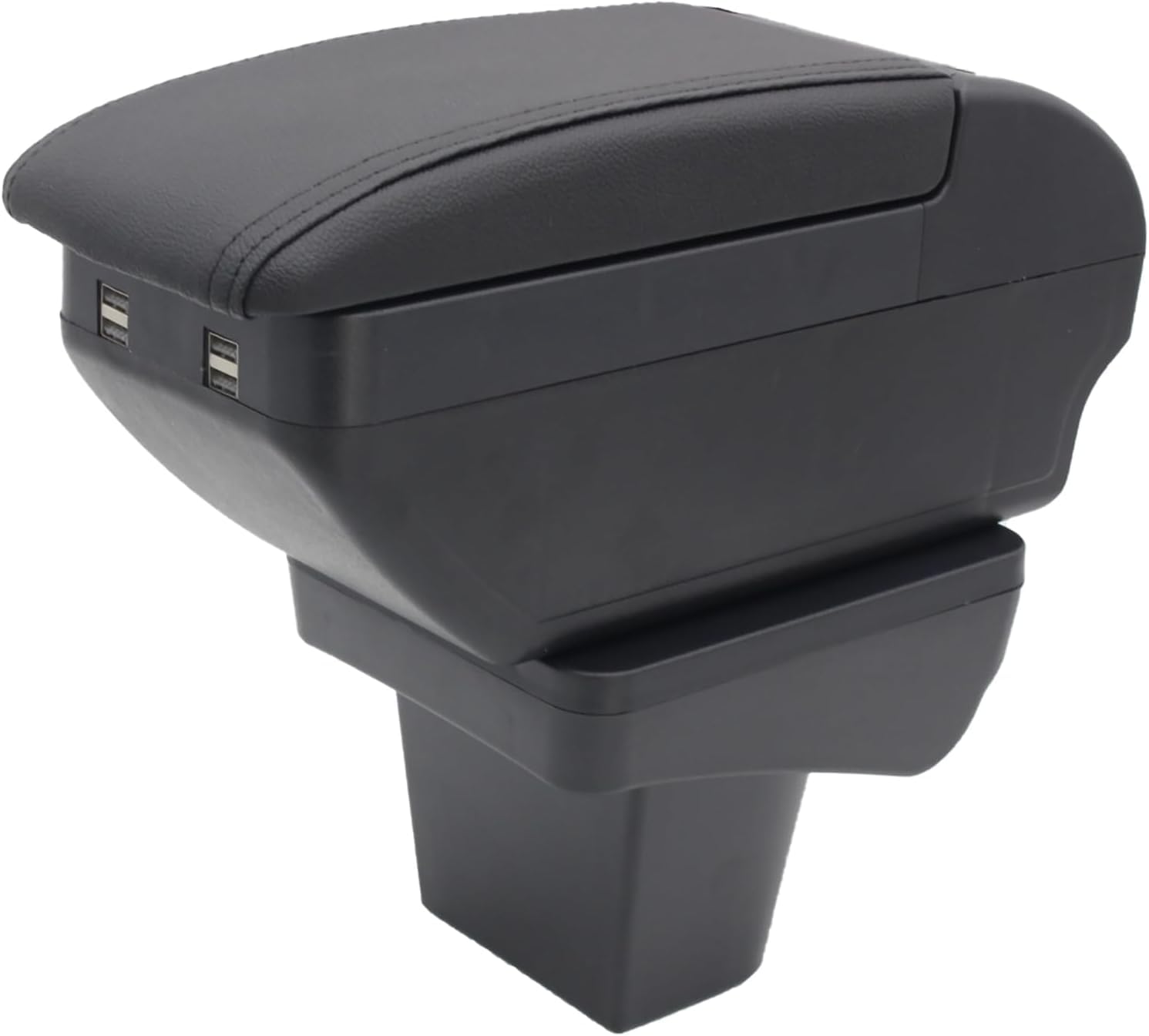 Auto Armlehne für Suzuki Vitara 2015-2019 Doppelschicht Mittelkonsole Große Aufbewahrungsbox mit 4 USB-Ladeanschluss Becherhalter Zubehör Schwarz