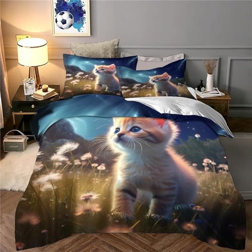 Parure de lit chatons pour chambre de fille et enfant 3D - 6