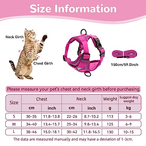 Cat Harness and Lead Set, Adjustable Kitten Harness and Lead Set including Reflective Strips Escape-Proof - Image 2